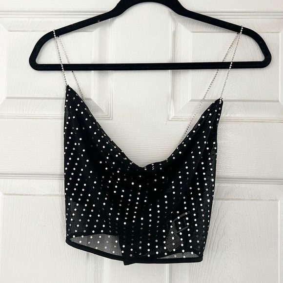 Chain strap Sparkle Mesh Top - Picture 1 of 4